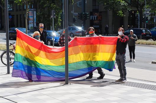 Anlässlich des Internationalen Tags gegen Homo-Trans*Feindlichkeit am 17. Mai wurde am 15. Mai 2020 vor dem Haupteingang der Hochschule Düsseldorf die Regenbogenfahne gehisst. Die Hochschule Düsseldorf (HSD) ist dabei die erste der Hochschulen und Universitäten in der Landeshauptstadt, die dieses Zeichen setzt.
